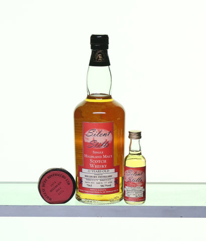 Millburn 1974 22 Years Old Single Highland Malt by Silent Stills gift set with miniature