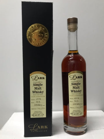 Lark Small Cask Aged Sherry Cask Strength 2014 Release Barrel No 503 Tasmanian Single Malt Whisky - Historic