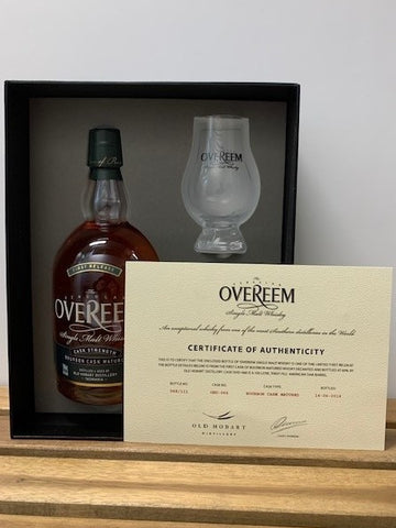 Overeem Bourbon Cask Strength 60% First Release Tasmanian Single Malt Whisky Presentation with 2 Glasses OHD-066