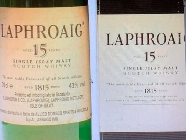Laphroaig 15 Years Old pre-Royal Warrant 1990's 