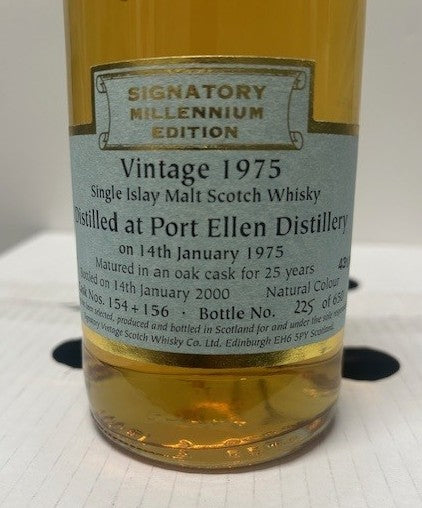Port Ellen 1975 Vintage 25 Year Old Single Islay Malt Signatory Millenium Edition