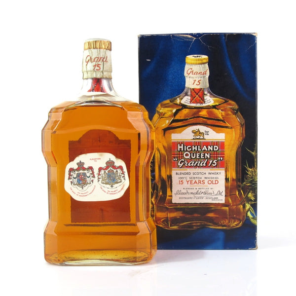 Highland Queen “Grand 15” 15 Years Old Blended Scotch Whisky (Macdonald & Muir Limited) 1960's