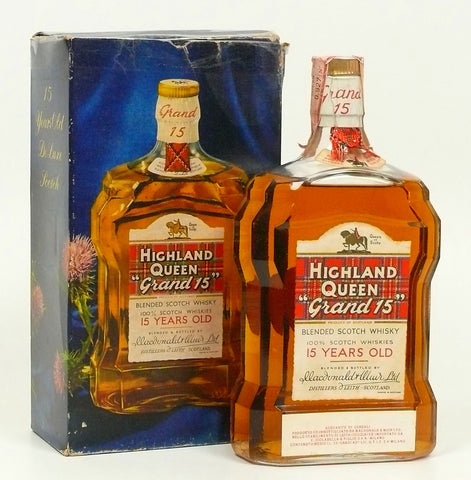 Highland Queen “Grand 15” 15 Years Old Blended Scotch Whisky (Macdonald & Muir Limited) 1960's