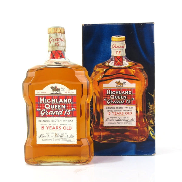 Highland Queen “Grand 15” 15 Years Old Blended Scotch Whisky (Macdonald & Muir Limited) 1960's