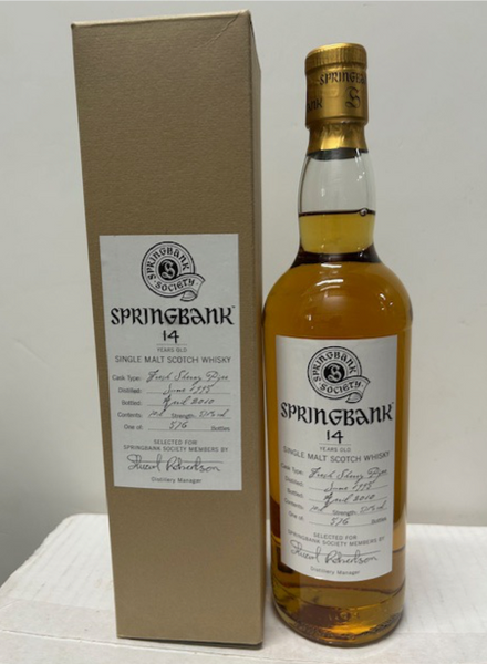Springbank 1995 14 Year Old Selected for Springbank Society