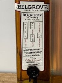 Belgrove 100% Rye Whisky 2013 - Historic