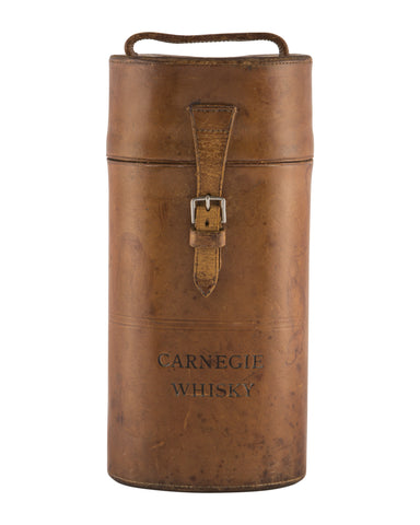 Carnegie leather hand-held whisky bottle carrier