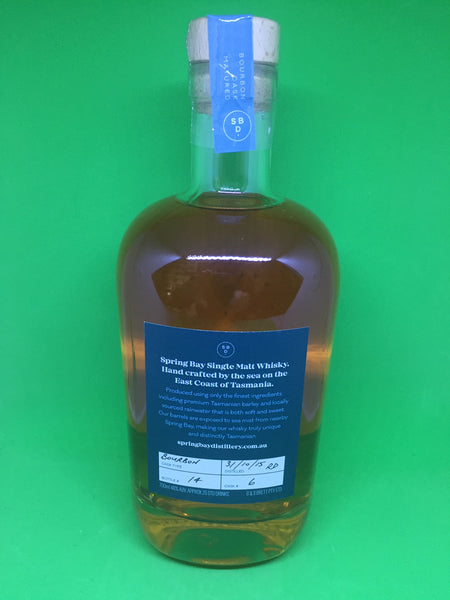 Spring Bay ex-Maker’s Mark Bourbon Cask No 6 First Release Tasmanian Single Malt Whisky