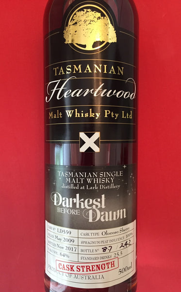 Heartwood Darkest Before Dawn Lark ex-Oloroso Sherry Cask Strength Tasmanian Malt Whisky – Historic