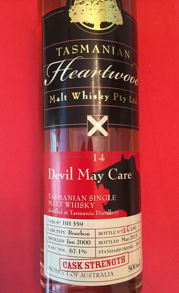 Heartwood Devil May Care 14 Year Old Cask Strength Tasmanian Malt Whisky