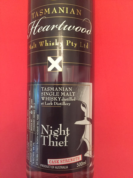 Heartwood Night Thief ex-Lark Cask Strength Tasmanian Malt Whisky - Historic