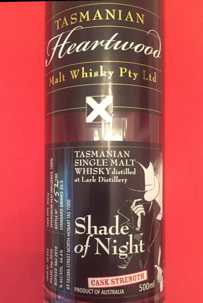 Heartwood Shade of Night ex-Lark Cask Strength Tasmanian Malt Whisky - Historic