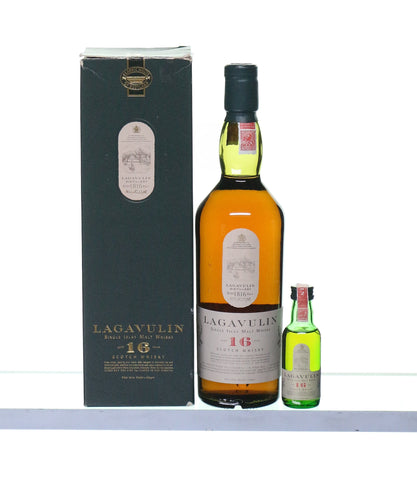 Lagavulin 16 Years Old with matching miniature - White Hose Bottling