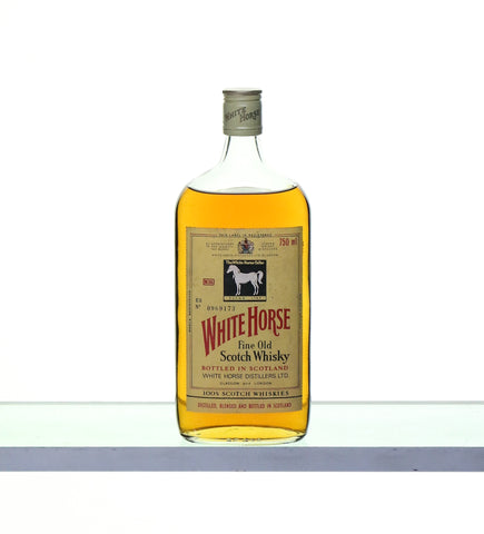 White Horse Fine Old Scotch Whisky 1980s Flat Bottle