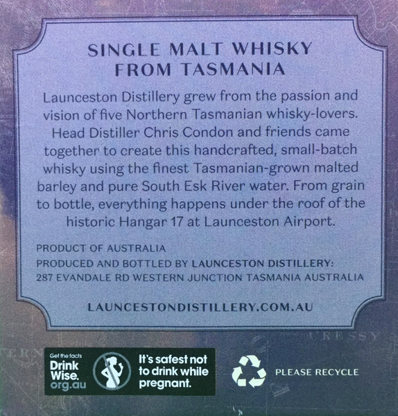 Launceston Private Sherry Barrel No 05/2016 Cask Matured Tasmanian Single Malt Whisky MyWhiskyJourneys Special Bottling # 6