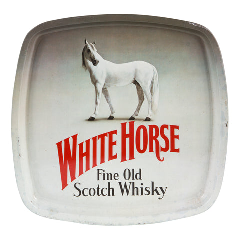White Horse White and Red Serving Tray 1980s/1990s