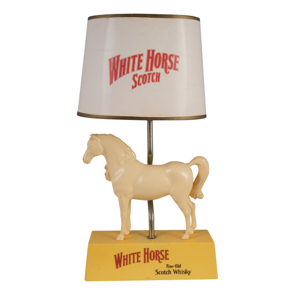White Horse Bar Display with Lampshade