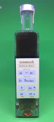 Nonesuch Cask 4 ex Bourbon Cask Strength Tasmanian Made Single Malt Whisky - Historic