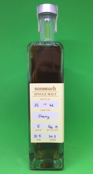 Nonesuch Cask 5 ex Sherry Tasmanian Made Single Malt Whisky - Historic