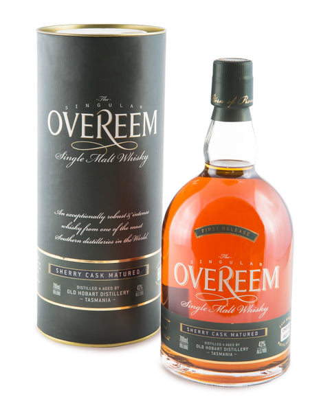 Overeem 43% Sherry Cask Matured First Release Tasmanian Single Malt Whisky OHD-002 - Historic