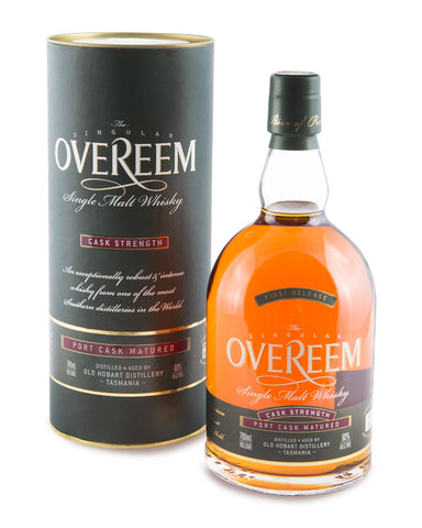 Overeem 2013 Cask Strength Port Cask Matured 60% First Release Tasmanian Single Malt Whisky OHD-008 - Historic