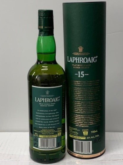Laphroaig 15 Year Old 200th Anniversary Edition Single Malt Scotch Whisky signed by John Campbell, Distillery Manager