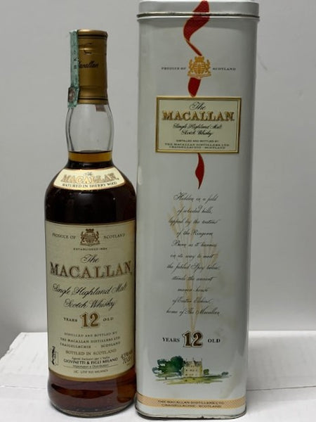 Macallan 12 Year Old 1980s with matching tin box