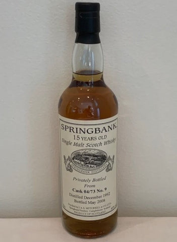 Springbank 1992 15 Year Old Privately Bottled Campbeltown Single Malt Whisky