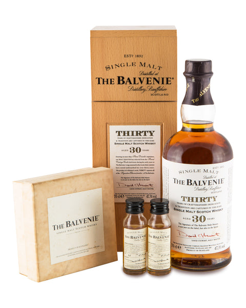 Balvenie 30 Years Old 2004 Release in wooden box with 2 x 30ml miniatures in box